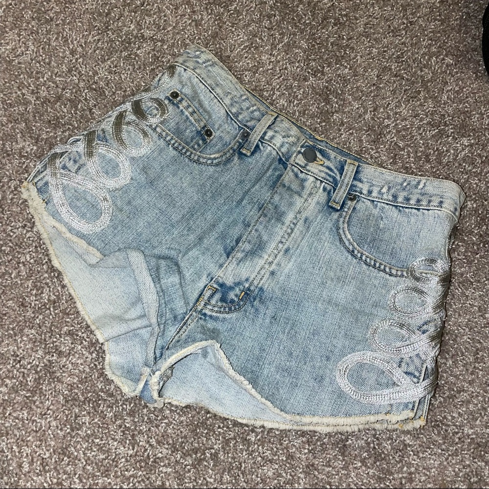 Carmar denim shorts with silver detailing